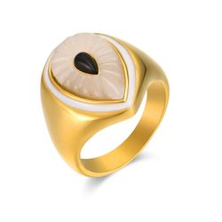 Anillo Acero Dorado Mujer ANA0001DONA10 Nacar