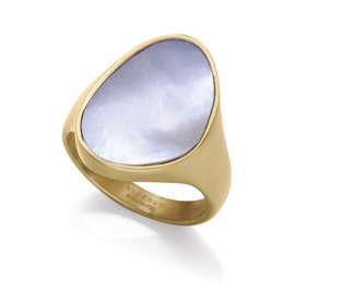 Anillo Acero Dorado Viceroy Mujer 14441A01212 Piedra Madre Perla