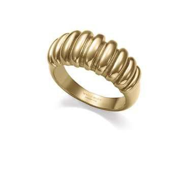 Anillo Acero Dorado Viceroy Mujer 15233A01212 Surcos Pulidos En Brillo