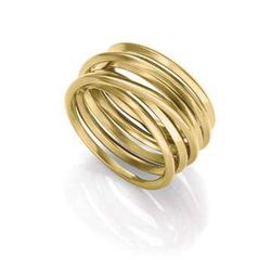 Anillo Acero Dorado Viceroy Mujer 75457A01212 Bandas Lisas En Brillo