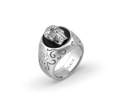 Anillo Acero Hombre Philipp Plein PJNEA01R9 Calavera 3D-Detalles Grabados