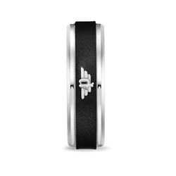 Anillo Acero IP Bicolor Negro Police PEAGF0035806 Sello Police