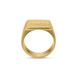 Anillo Acero IP Dorado Police PEAGF0041004 Logo Police En Brillo