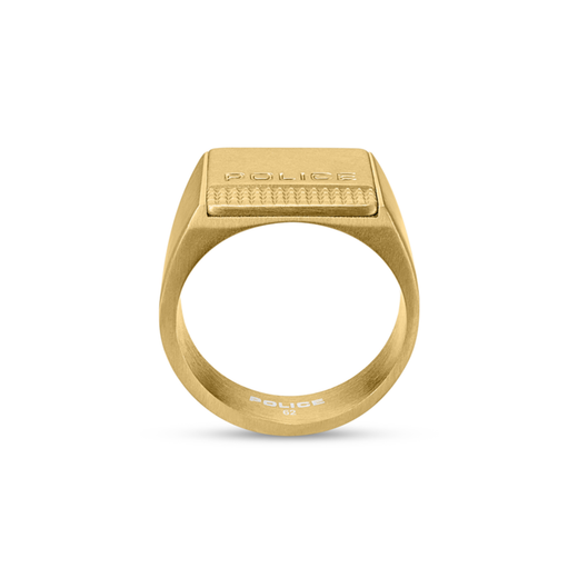 Anillo Acero IP Dorado Police PEAGF0041004 Logo Police En Brillo