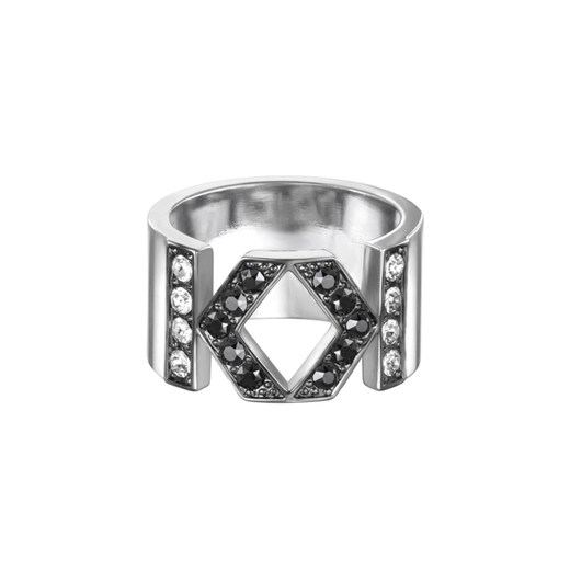 Anillo Acero Karl Lagerfeld Mujer 5448357 Doble K Cristales Swarovski