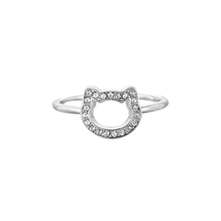 Anillo Acero Karl Lagerfeld Mujer 5483548 Gata Cristales Swarovski