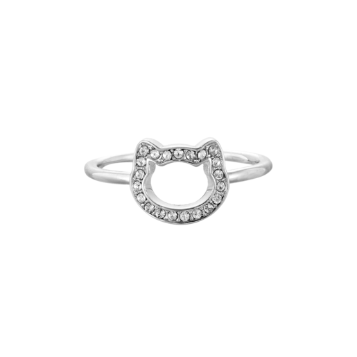 Anillo Acero Karl Lagerfeld Mujer 5483548 Gata Cristales Swarovski