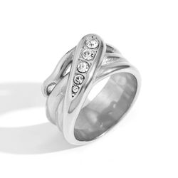 Anillo Acero Mujer AAZ0035RHCZ10 Serpiente Circonitas