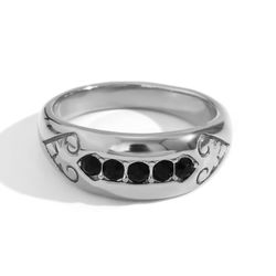 Anillo Acero Mujer AAZ0036RHBK10 Circonitas Negras