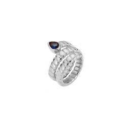 Anillo Acero Mujer AAZ0062RHZA12 Circonita Azul