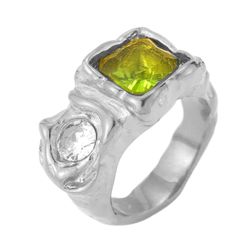 Anillo Acero Mujer AAZ0068RHZO12 Circonitas Bicolor Verde