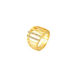 Anillo Acero Mujer AAZ0072RH12 Calado Rayas Circonitas