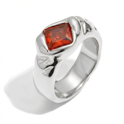 Anillo Acero Mujer AAZ0077RH12 Circonita Rubí