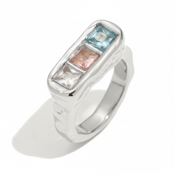 Anillo Acero Mujer AAZ0078RH12 Circonitas Multicolor