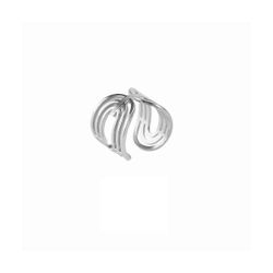 Anillo Acero Mujer R50032 Calado C. Ondas En Brillo