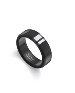Anillo Acero Negro Viceroy Hombre 75403A02010 Detalle Acero Plateado