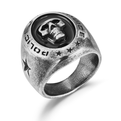 Anillo Acero Police PEAGF2212102 Calavera Logo Police