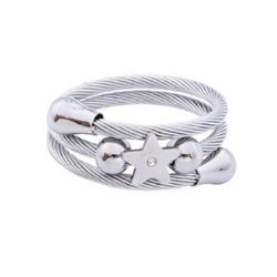 Anillo Acero R14174 Estrella Circonita
