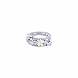 Anillo Acero R14174GP Estrella Dorada