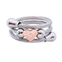 Anillo Acero R14176PP Corazón Rosa
