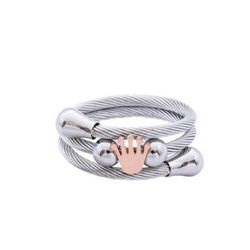 Anillo Acero R14177PP Corona Rosa