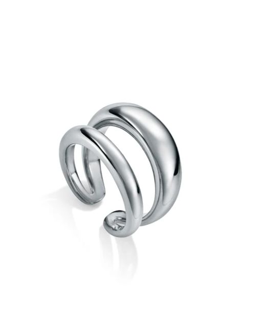 Anillo Acero Viceroy Mujer 15071A01210 Abierto Doble Pulido En Brillo