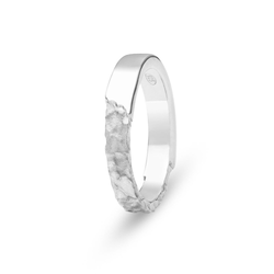 Anillo Alianza Plata Argent Basic ANRAB0510 Mitad Martelé Mate