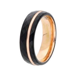 Anillo Alianza Tungsteno Liska Mujer MSR004M Negro Bicolor Dorado