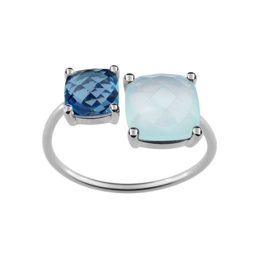 Bague Joelli (18) S35.03201 Duetto London en calcédoine blanche 18 carats