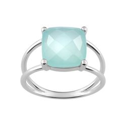 Anillo Blanco 18kts Joelli (18)S35.03207 Solo Calcedonia Verde