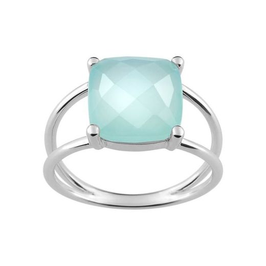 Anillo Blanco 18kts Joelli (18)S35.03207 Solo Calcedonia Verde
