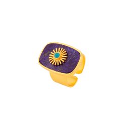 Anillo Bronce Dorado Mujer ABM0004DOLPXX Abierto Piedra Mineral Laíslázuli