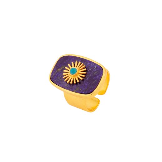 Anillo Bronce Dorado Mujer ABM0004DOLPXX Abierto Piedra Mineral Laíslázuli