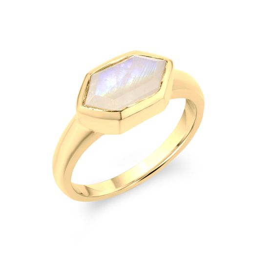Anillo Bronce Dorado Mujer ABM0008DOPL12 Piedra Mineral Piedra Luna