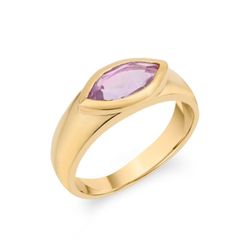 Anillo Bronce Dorado Mujer ABM0010DOAM12 Piedra Mineral Amatista