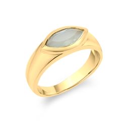 Anillo Bronce Dorado Mujer ABM0010DOCA12 Piedra Mineral Calcedonia