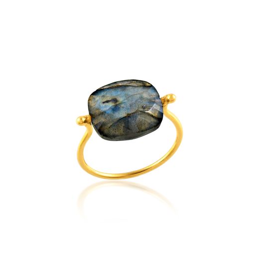 Anillo Bronce Dorado Mujer ABM0017DOLA12 Piedra Mineral Labradorita