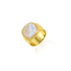 Anillo Bronce Dorado Mujer ABM0018DOPL12 Piedra Mineral Piedra Luna