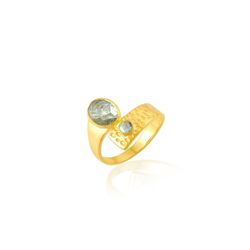 Anillo Bronce Dorado Mujer ABM0021DOLA10 Piedra Mineral Labradorita