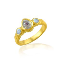 Anillo Bronce Dorado Mujer ABM0022DOPL10 Piedra Mineral Piedra Luna