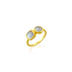 Anillo Bronce Dorado Mujer ABM0024DOPL10 Piedras Minerales Piedra Luna