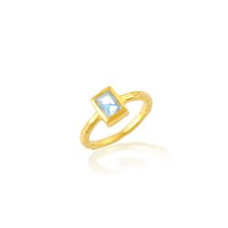 Anillo Bronce Dorado Mujer ABM0026DOPL10 Piedra Mineral Piedra Luna Rectangular