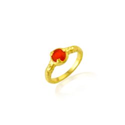 Anillo Bronce Dorado Mujer ABM0029DOCO10 Piedra Mineral Cornalina