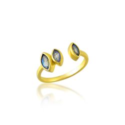 Anillo Bronce Dorado Mujer ABM0030DOLA10 Piedra Mineral Labradorita