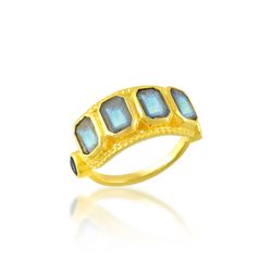 Anillo Bronce Dorado Mujer ABM0032DOLA10 Piedra Mineral Labradorita