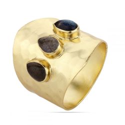 Anillo Bronce Dorado Mujer ANB0001DOLA12 Piedra Mineral Labradorita