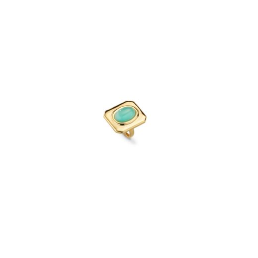 Anillo Bronce Dorado Sovrani J11874M17 Circonita Verde Agua