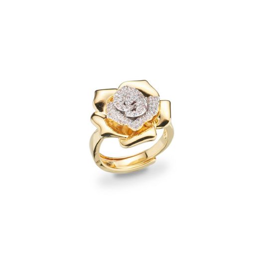 Anillo Bronce Dorado Sovrani J12246M17 Flor Circonitas