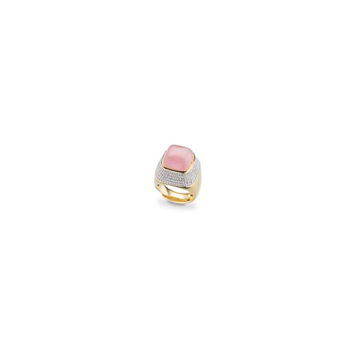 Anillo Bronce Dorado Sovrani J12283M13 Piedra Rosa & Circonitas