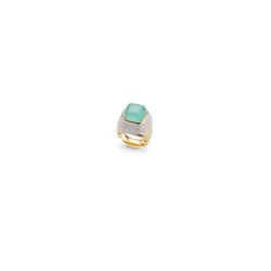 Anillo Bronce Dorado Sovrani J12284M13 Piedra Ojo De Gato Verde